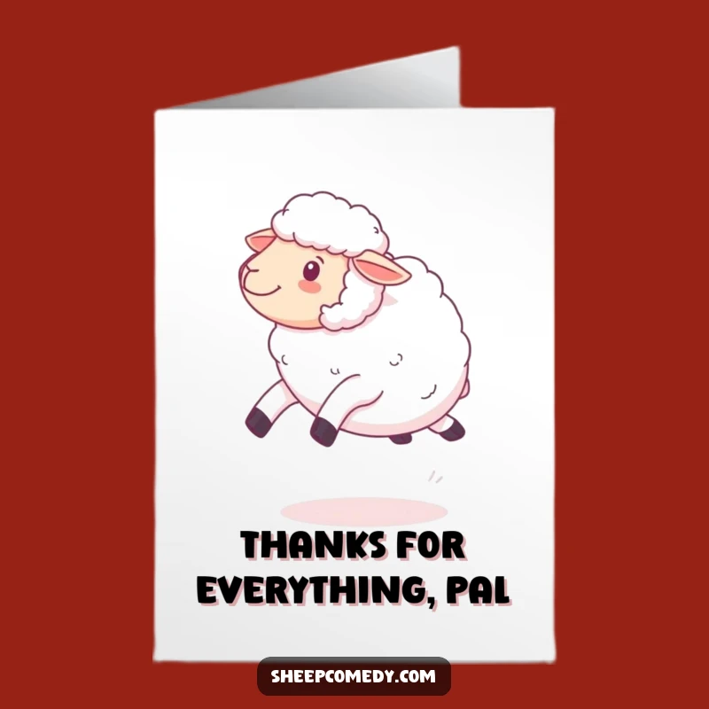 Free Printable Thank You Card: Cute Kawaii Sheep, Downloadable Gratitude Art
