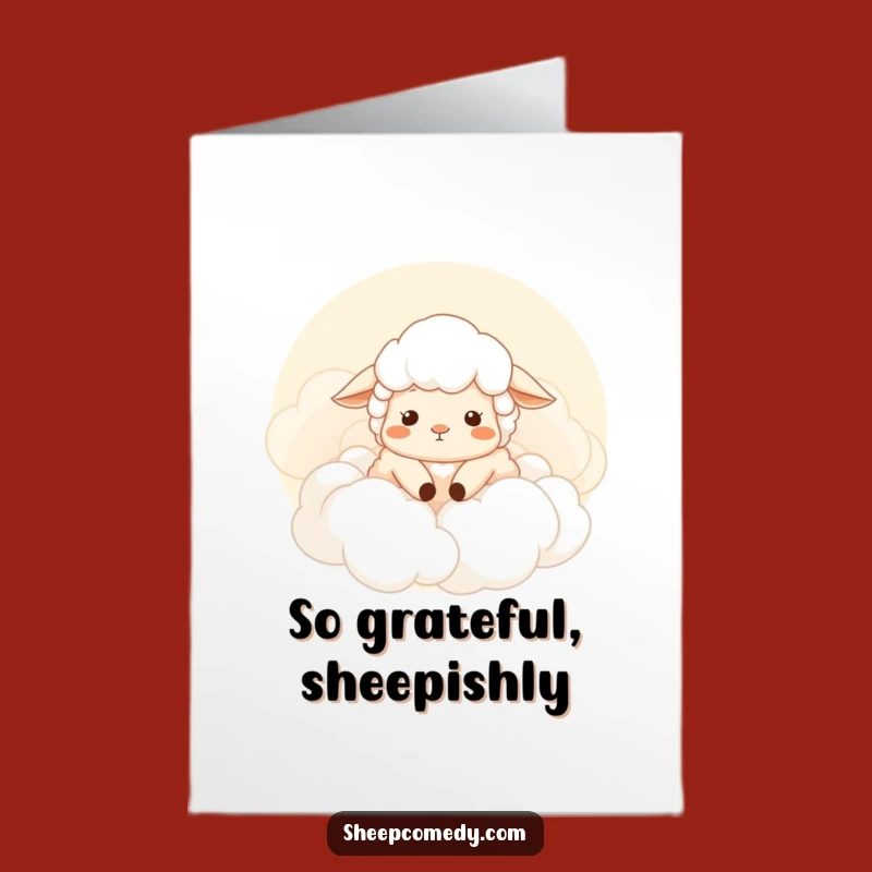 Free Printable Thank You Card: Sheep's Peaceful Thanks - Downloadable Gratitude
