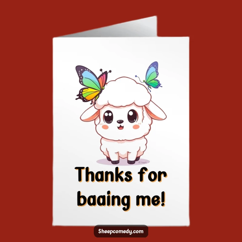 Free Printable Thank You Card: Sheep's Rainbow Wonder - Funny Downloadable