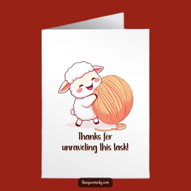 Free Printable Thank You Card: Sheep Thanks With Yarn - Cute Downloadable Gift