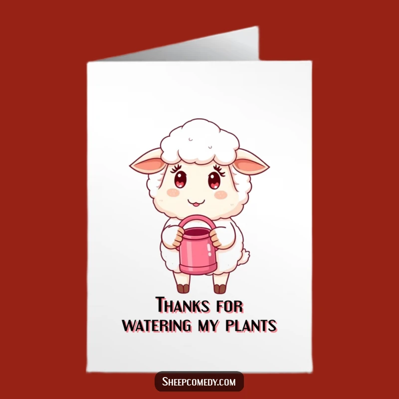 Free Printable Thank You Card: Witty Sheep Watering, Charming Downloadable Gift