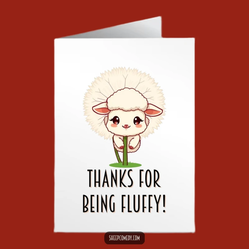 Free Printable Thank You Card: Sheep Dandelion Peek Funny Downloadable Gift