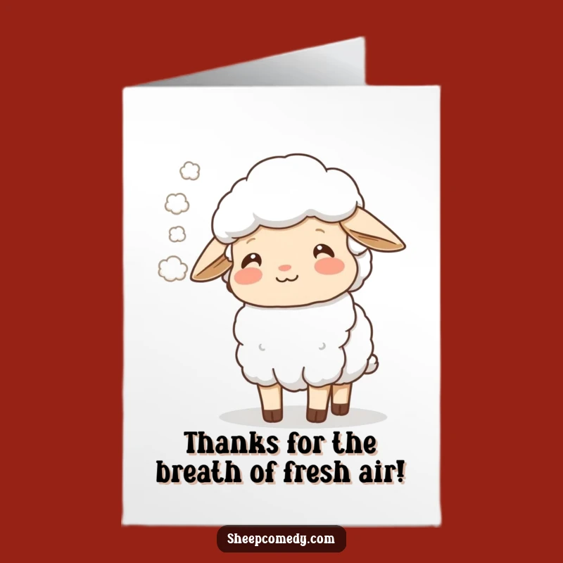 Free Printable Thank You Card: Happy Sheep Mist Breath downloadable gift!