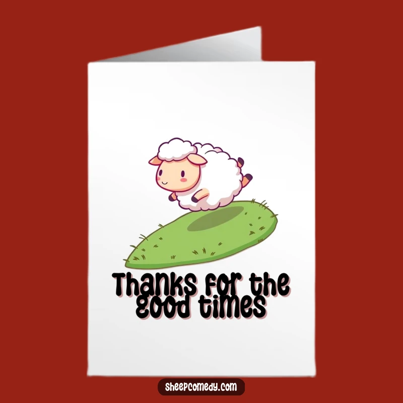 Free Printable Sheep Thank You Card: Rolling Sheep Gift