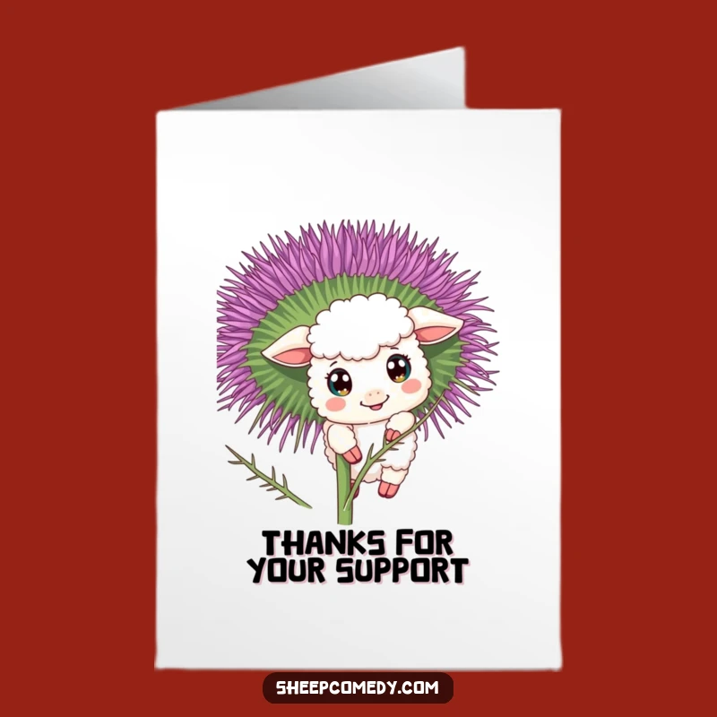 Free Printable Thank You Card: Curious Sheep & Thistle, Funny Downloadable Gift of Surprise