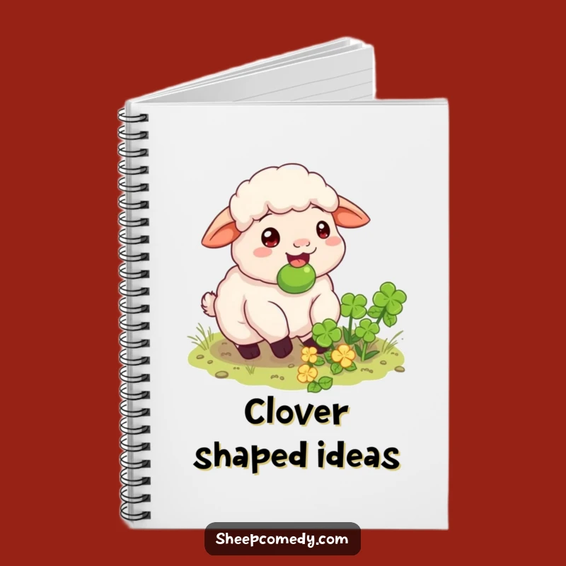 Funny Clover Patch Sheep Notebook - Jot Down Your Happy Finds