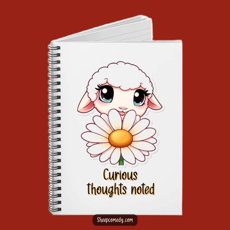 Funny Curious Sheep Notebook - Big Eyed Daisy Peeker Journal, Creative Gift