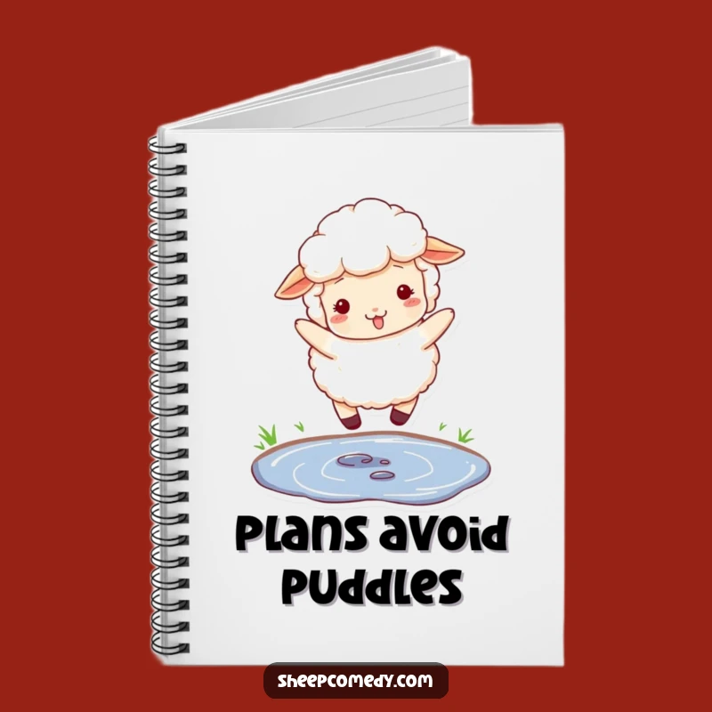 Funny Jumping Sheep Notebook - Fluffy Puddle Jumper Journal, Creative Gift