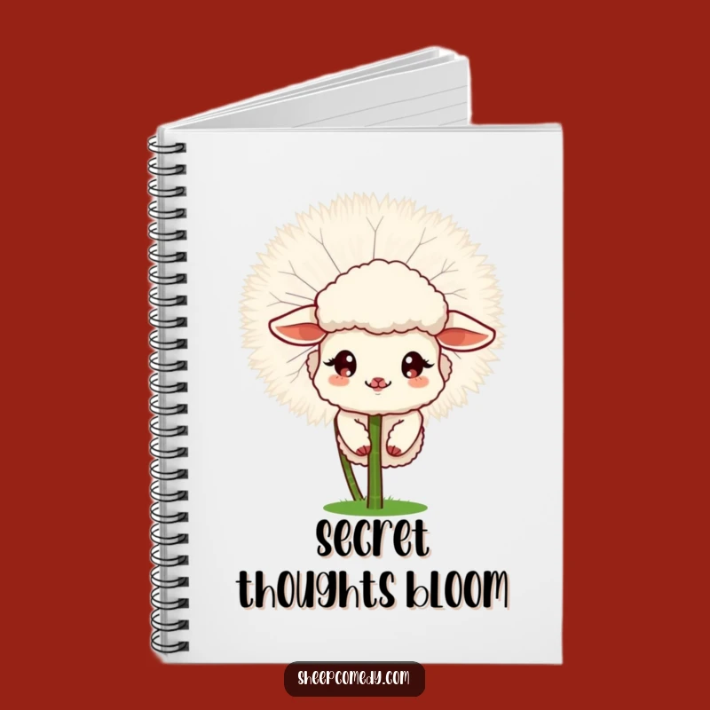 Funny Sheep Dandelion Notebook - Journal Your Whimsical Thoughts