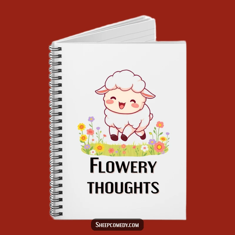 Funny Sheep Flower Notebook: Jot Down Joyful Thoughts, Ideal Funny Gift