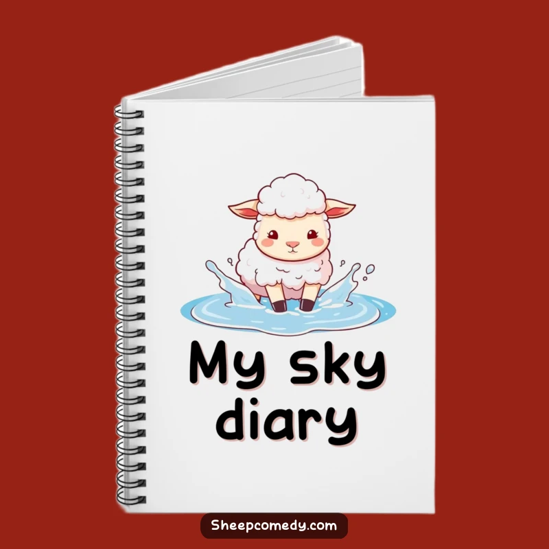 Funny Sheep Sky Puddle Notebook: Playful Journal, Great Funny Gift