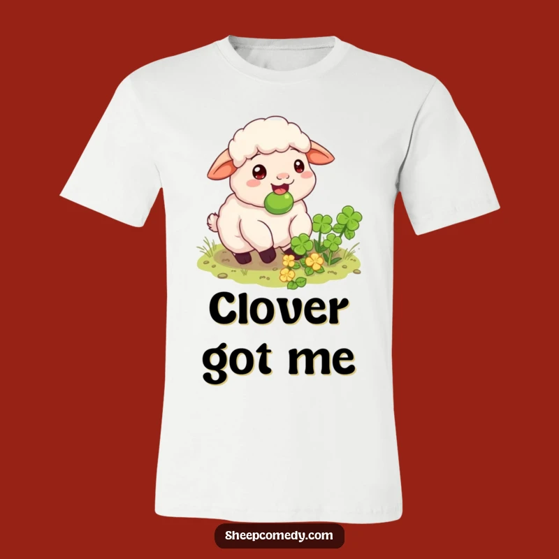 Funny Clover Patch Sheep T-Shirt - Find Your Happy Place
