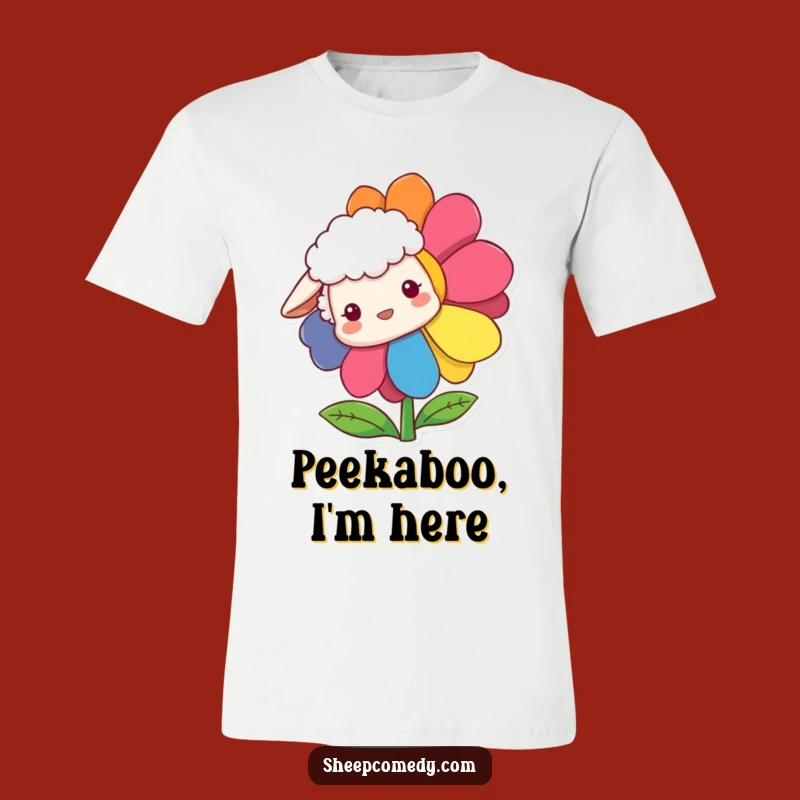 Funny Sheep Flower T-Shirt: Wear Your Curiosity with Hilarious Style!