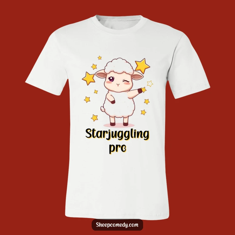 Funny Sheep Juggling Stars T-Shirt: Unleash Your Inner Star with Humorous Apparel!