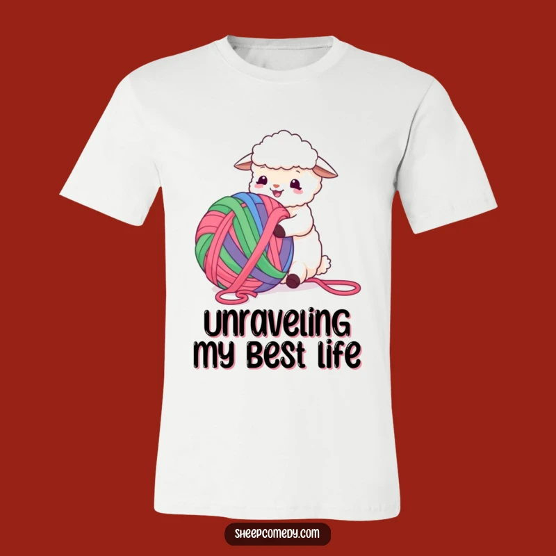 Funny Sheep Playing Yarn T-Shirt: A Hilarious & Cozy Tee for Comfort Lovers!