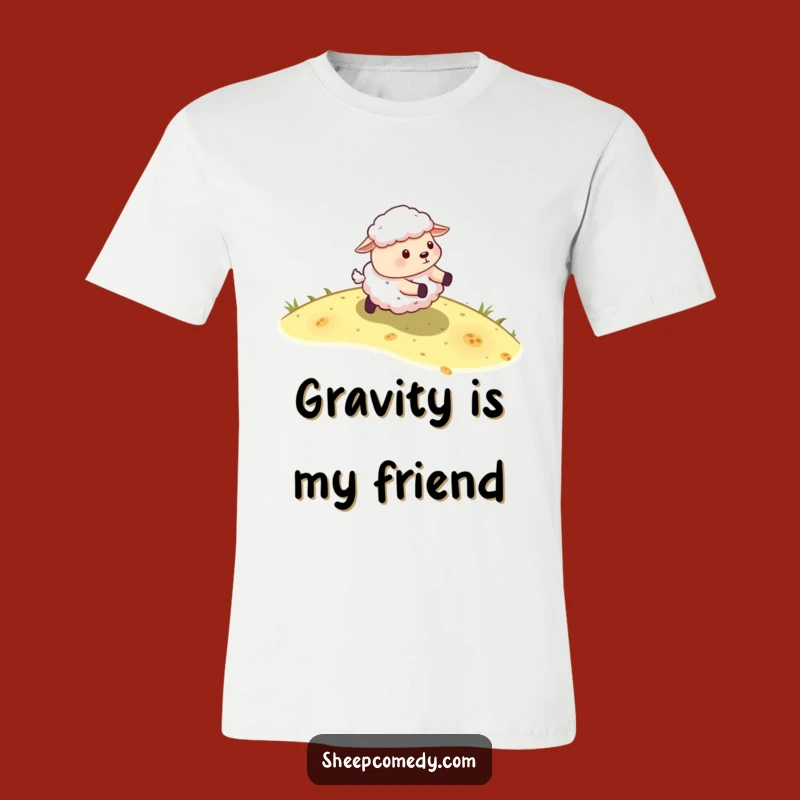 Funny Sheep Rolling T-Shirt: Energetic Descent Graphic, Hilarious Outdoor Gift