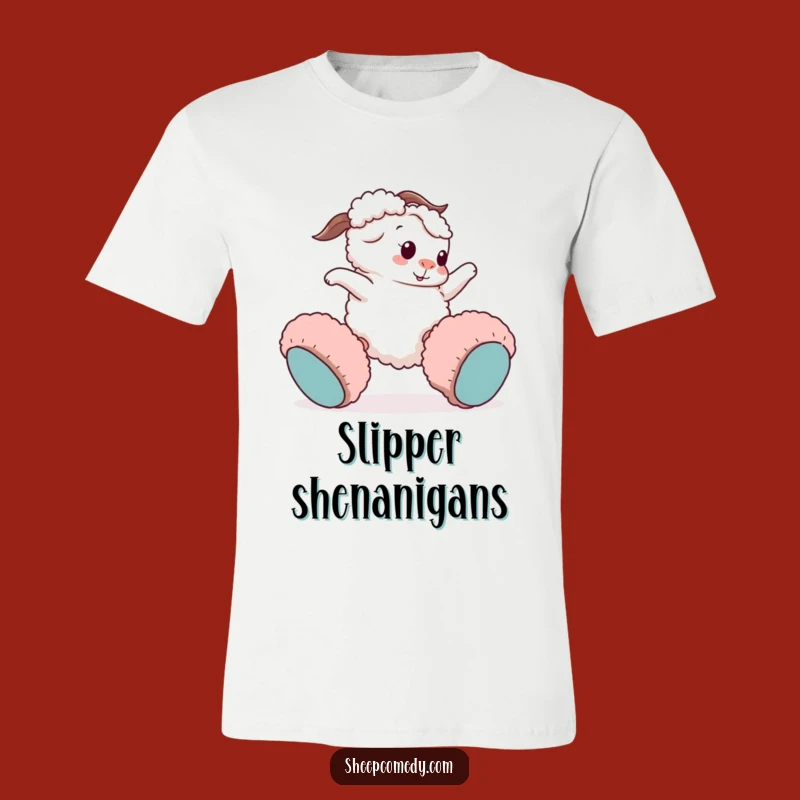 Funny Sheep Tripping T-Shirt: Comedic Sheep's Slippery Style Tee