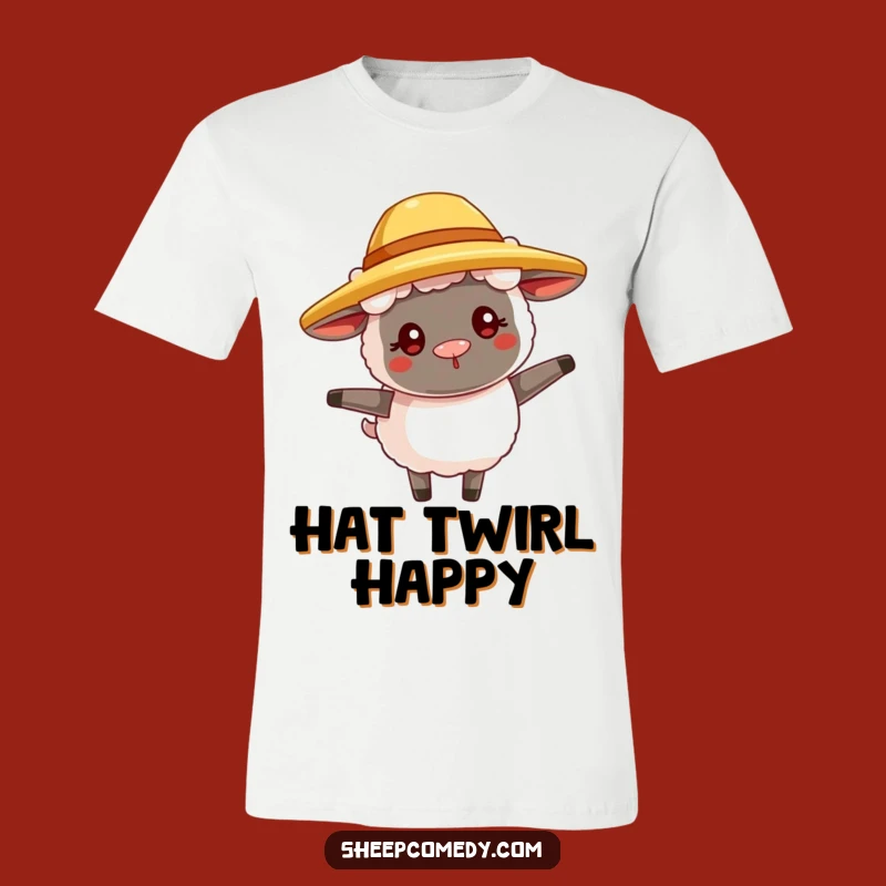 Funny Straw Hat Sheep T-Shirt - Twirl Your Way Through Fun
