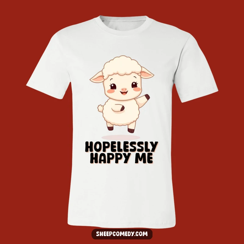 Funny Sheep Cub Hop T-Shirt, Gentle Bounce Design, Ideal Funny Gift for Her