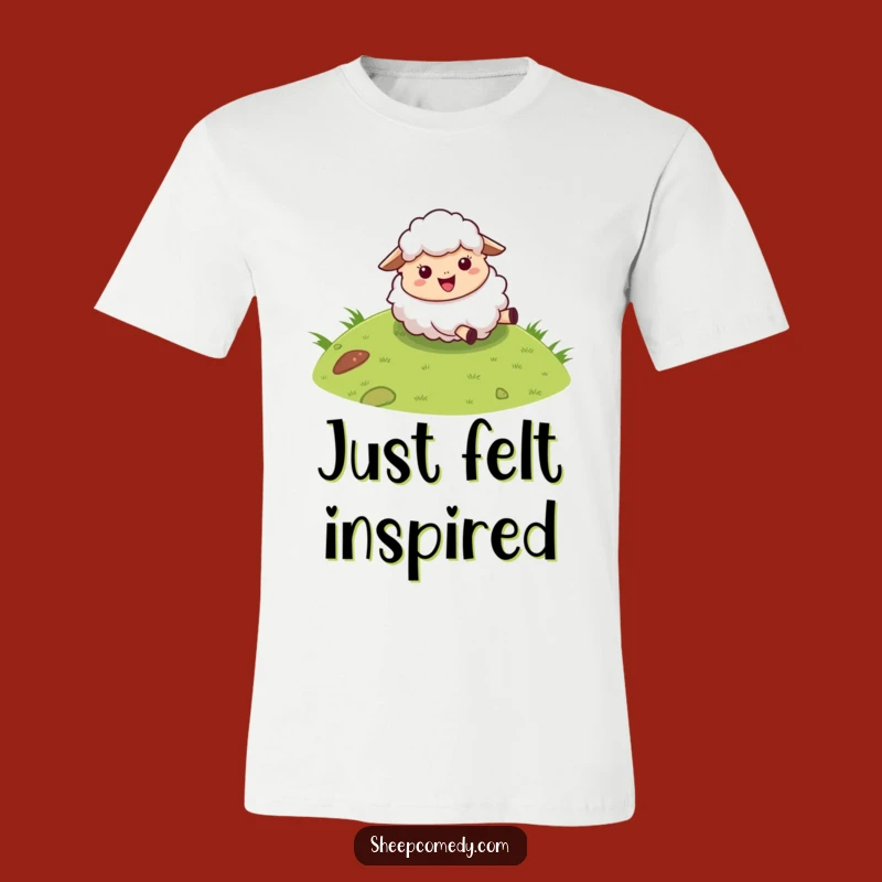 Funny Sheep T-Shirt: Fluffy Character Joyfully Rolling Down Hill, Hilarious Gift