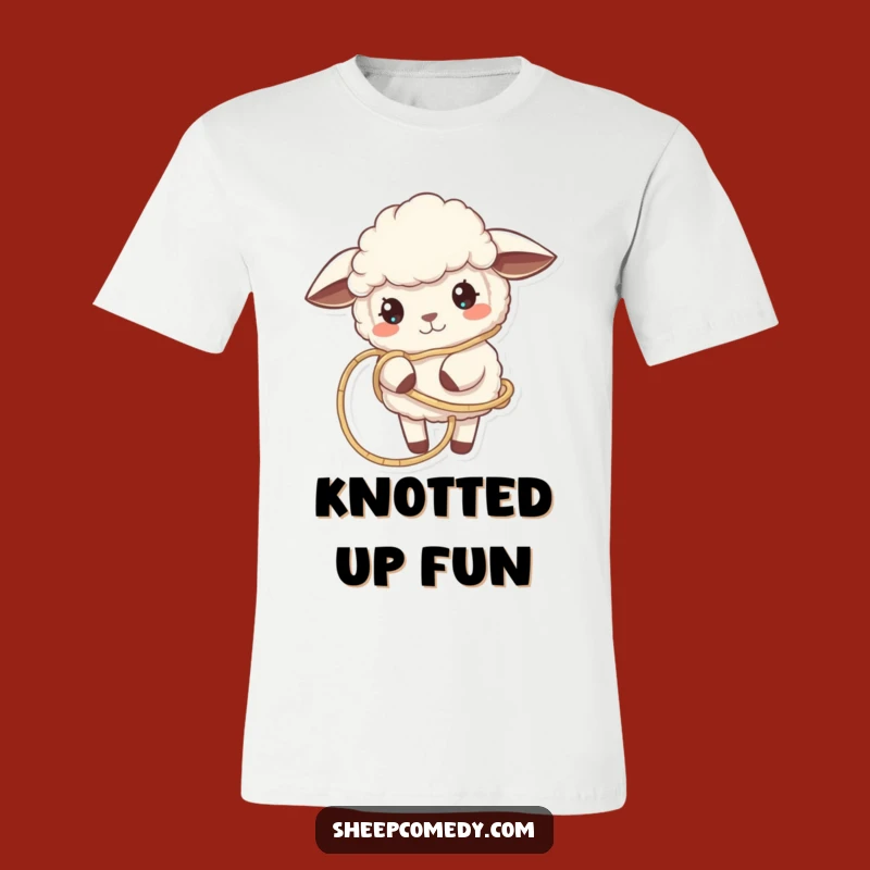 Funny Tangled Sheep T-Shirt - Playful Yarn Crafter Funny Gift