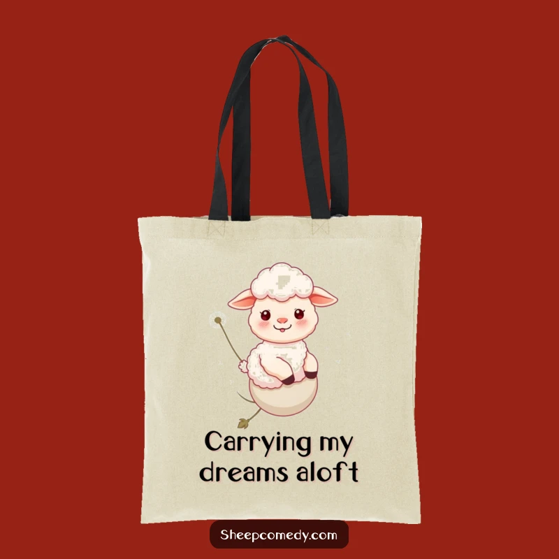 Funny Sheep Dandelion Ride Tote Bag: Stylish & Humorous Carry-All