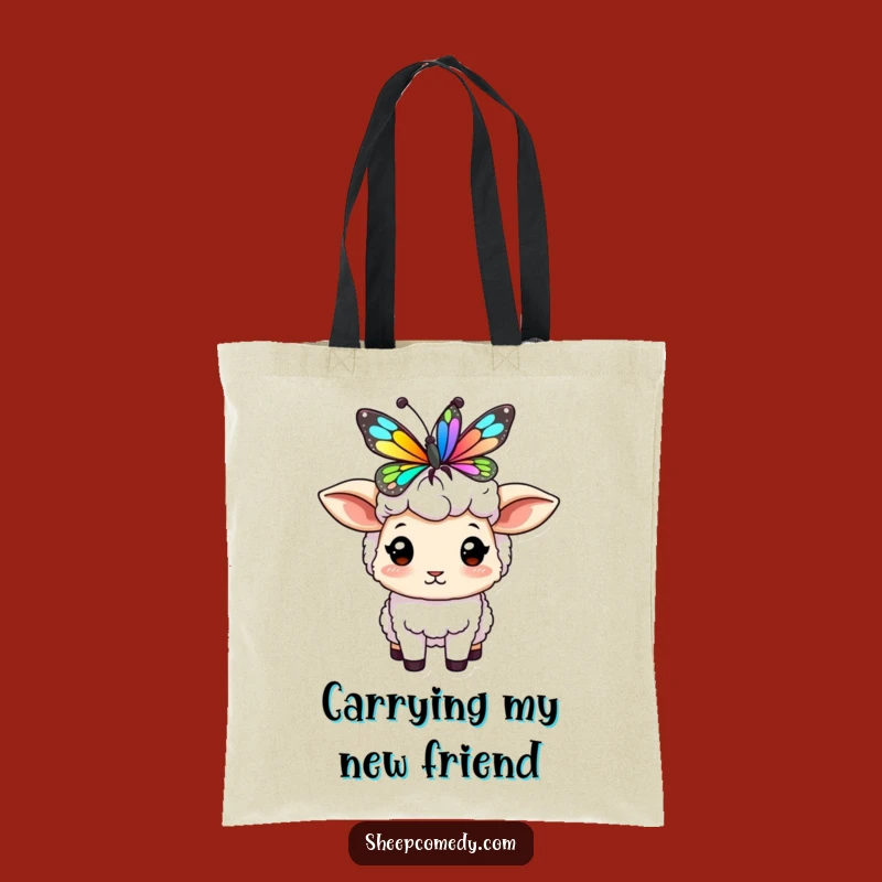 Funny Sheep Butterfly Tote Bag: Stylish Balance Act, Practical & Humorous Carryall