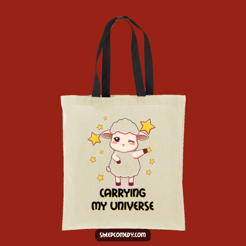 Funny Sheep Juggling Stars Tote Bag: Carry Your Laughs and Cosmic Essentials!