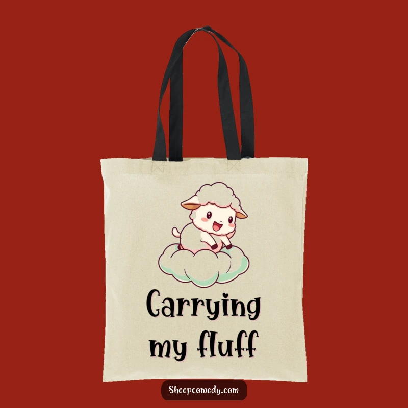 Funny Sheep Cloud Tote Bag: Bouncing Sheep Accessory, Whimsical Gift