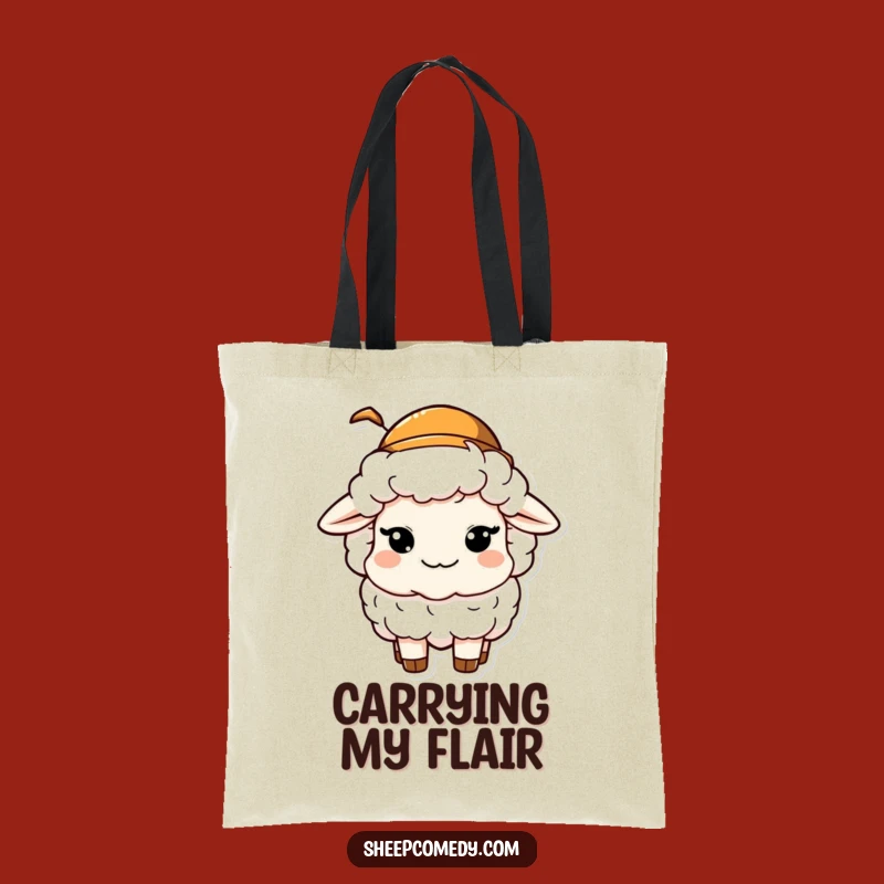 Funny Sheep Hat Tote Bag: Mischievous Wink, Carry Your Fun