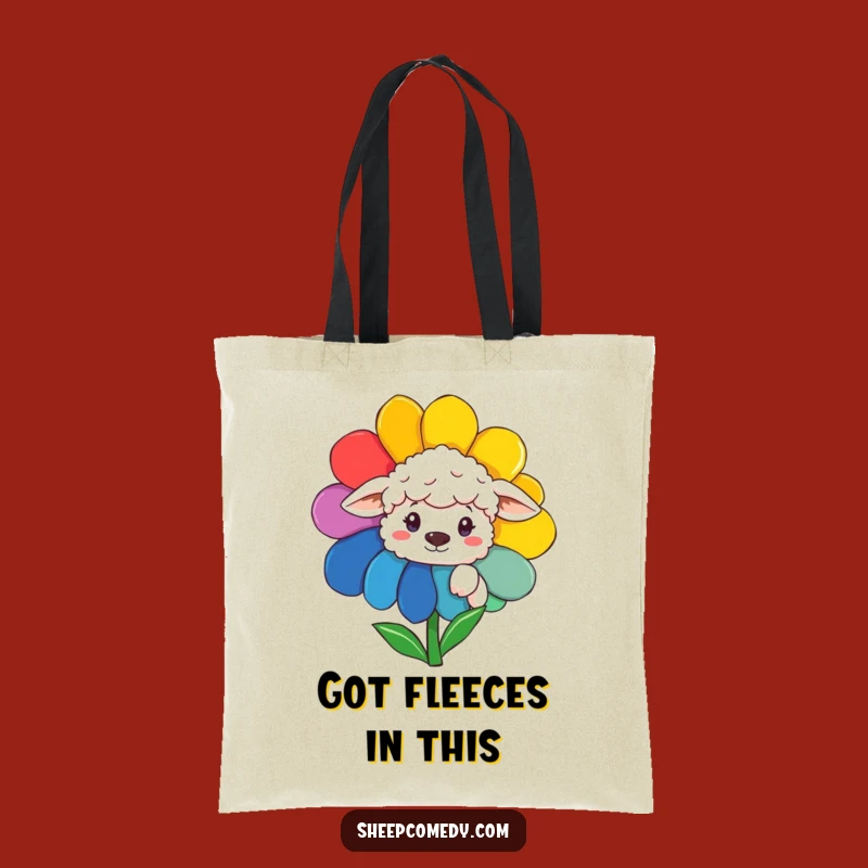 Funny Sheep Peeking Flower Tote Bag: Stylish & Hilarious Gift for Shoppers