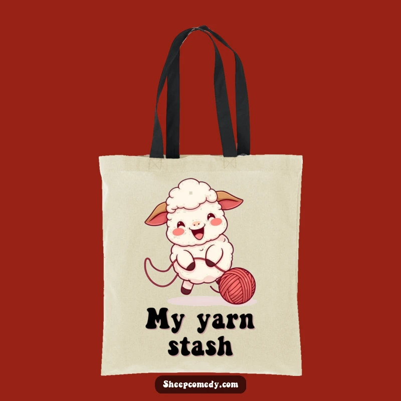 Funny Sheep Yarn Chase Tote Bag: Playful Design, Practical & Fun