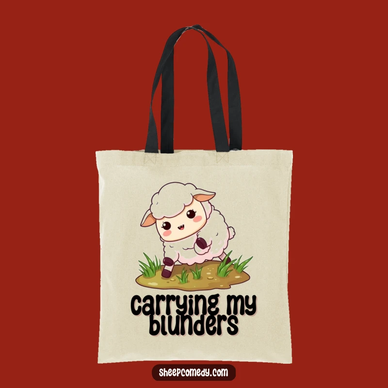 Funny Slipping Sheep Tote Bag: Carry Your Laughs & Funny Gift